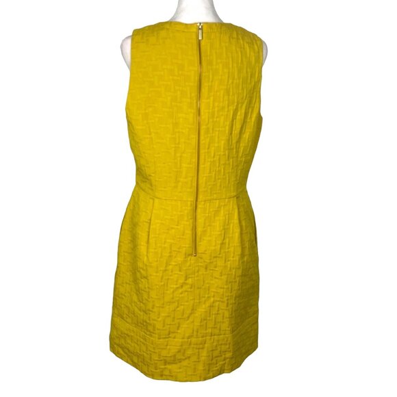 ELIZA J Women Sleeveless Knee Length Dress Zip Back Lined Sz 12 Yellow 66-16 - Picture 2 of 13